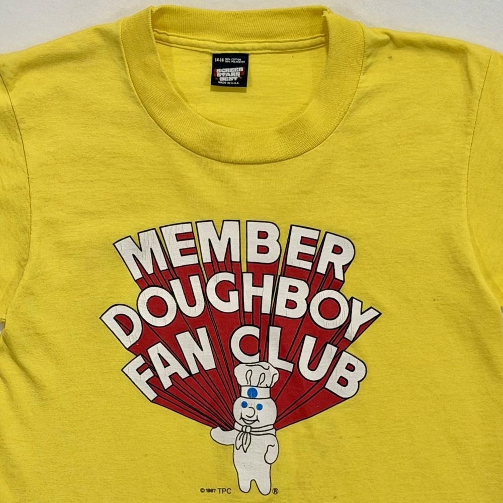 Vintage 80s Pillsbury Doughboy Fan Club T-Shirt Youth 14-16 Screen Stars USA